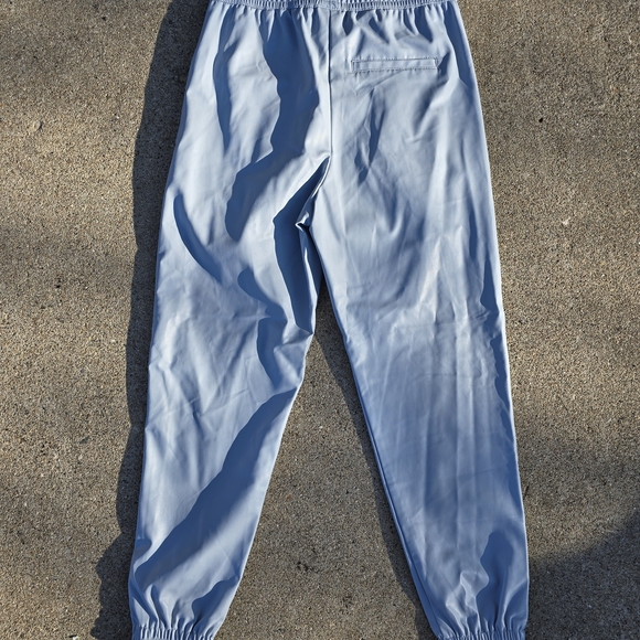 Zara Sky Blue Jogger Pants Leather Feel - Picture 2 of 3